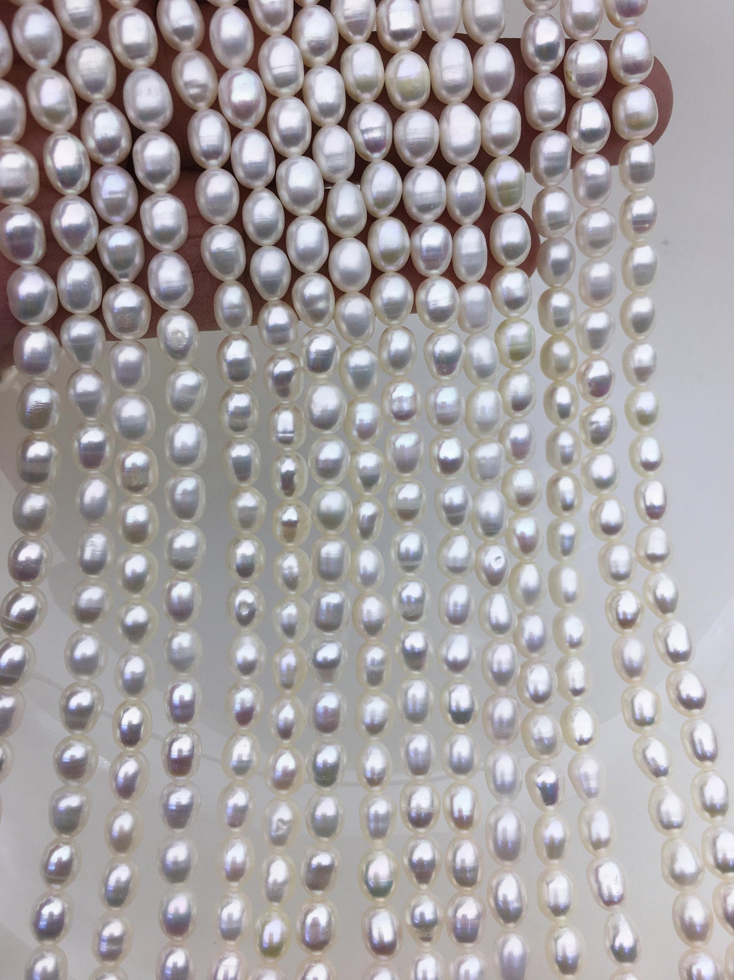 AA+ 5-6mm*6-7.5mm white rice freshwater pearls, white rice pearl,Freshwater Pearl Rice Beads,LR5-2A-2