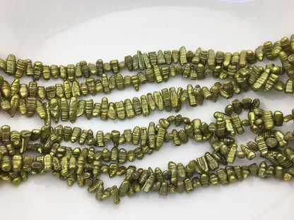 AA 4-6mm green Biwa Pearl Necklace,Genuine Fresh Water Pearl,Wedding Necklace,Mothers Day,ZS-80-10-52