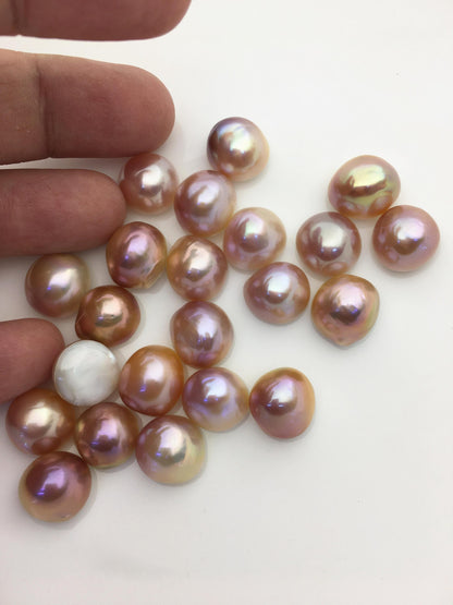 22pcs AAA 12-13mm Baroque Freshwater Mabe Natural Purple Rainbow Freshwater Pearls,no hole,MB-T45