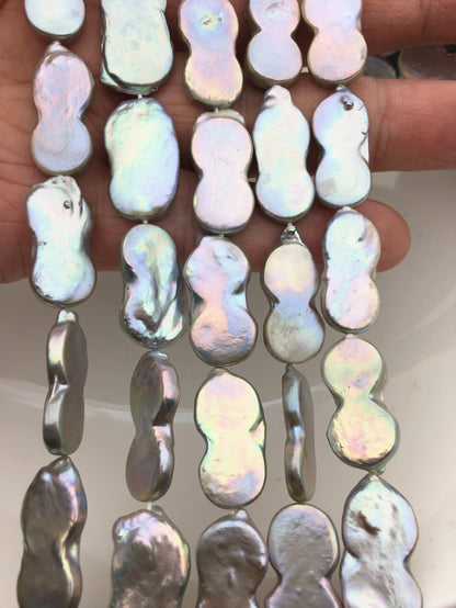 AAA 10-11mm gray rainbow gourd baroque pearl around 20 pcs,Grade White Baroque Gourd,DIY,high luster,ZS-114-16