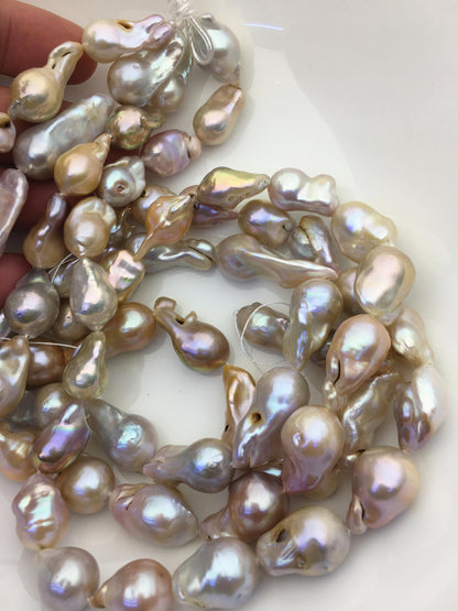 1 strand 15.5'' A 12-15mm natural color flame ball pearl,FL15-2A-5-35