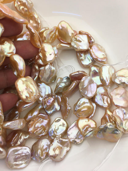 AAA 16-19mm natural orange keshi Freshwater Pearl,DIY Loose Freshwater Pearl,wholesale price,china wholesale pearl,ZS-200-121-7