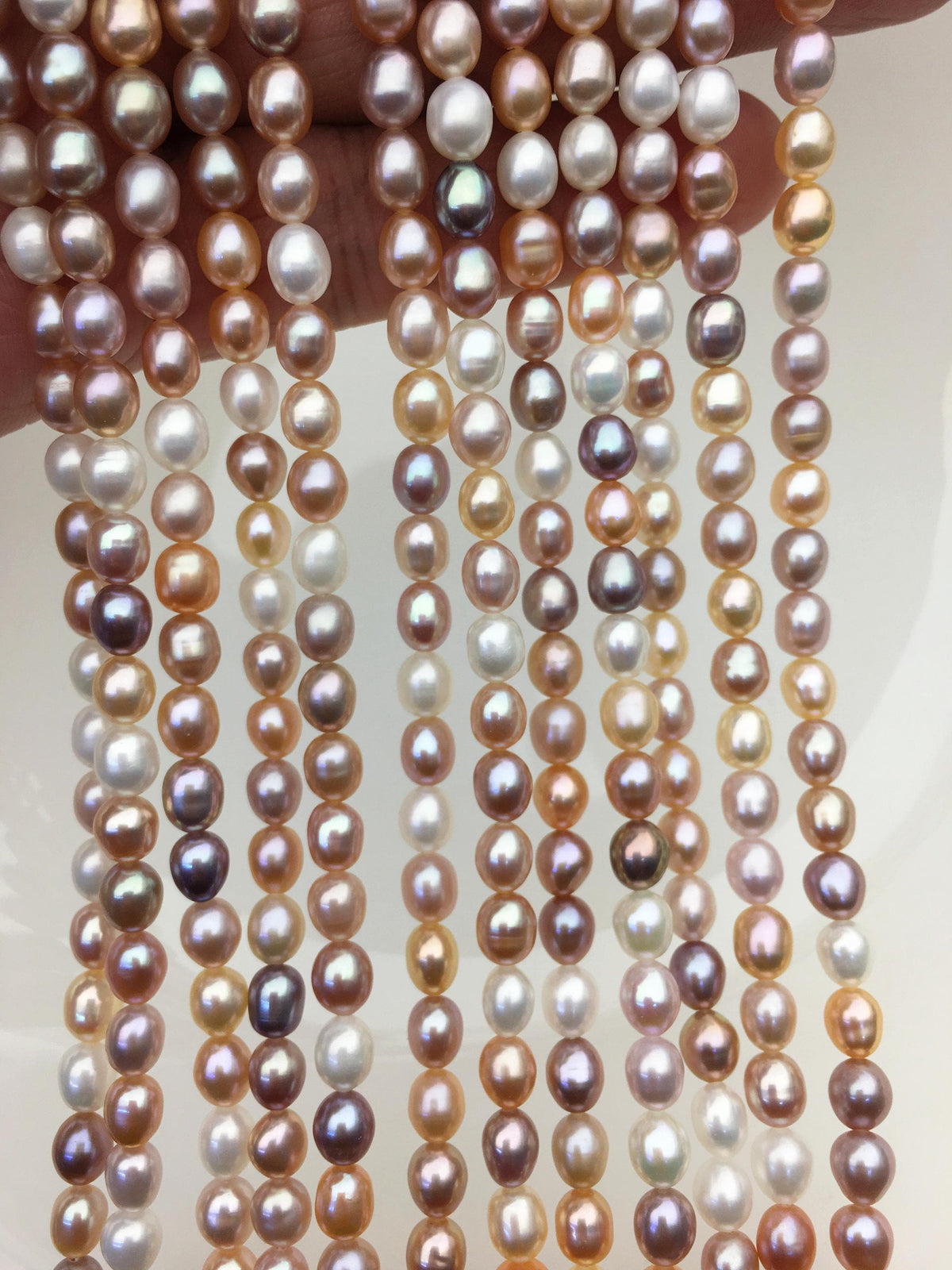 AAA 5-5.5mm misc color white pink purple oval pearl beads,high luster freshwater pearls,loose freshwater pearl,LR5-3A-56