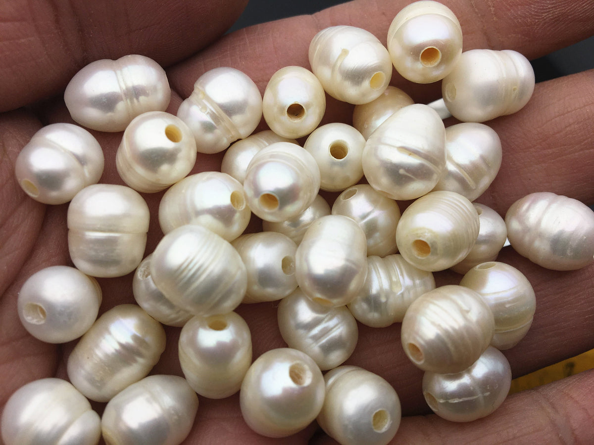 20pcs AA 9.3-10.3x11-14mm white rice freshwater pearls,2.2mm big hole,Christmas,Valentine's Day gift,for leather ,Love,Happiness,LR10-2A-5