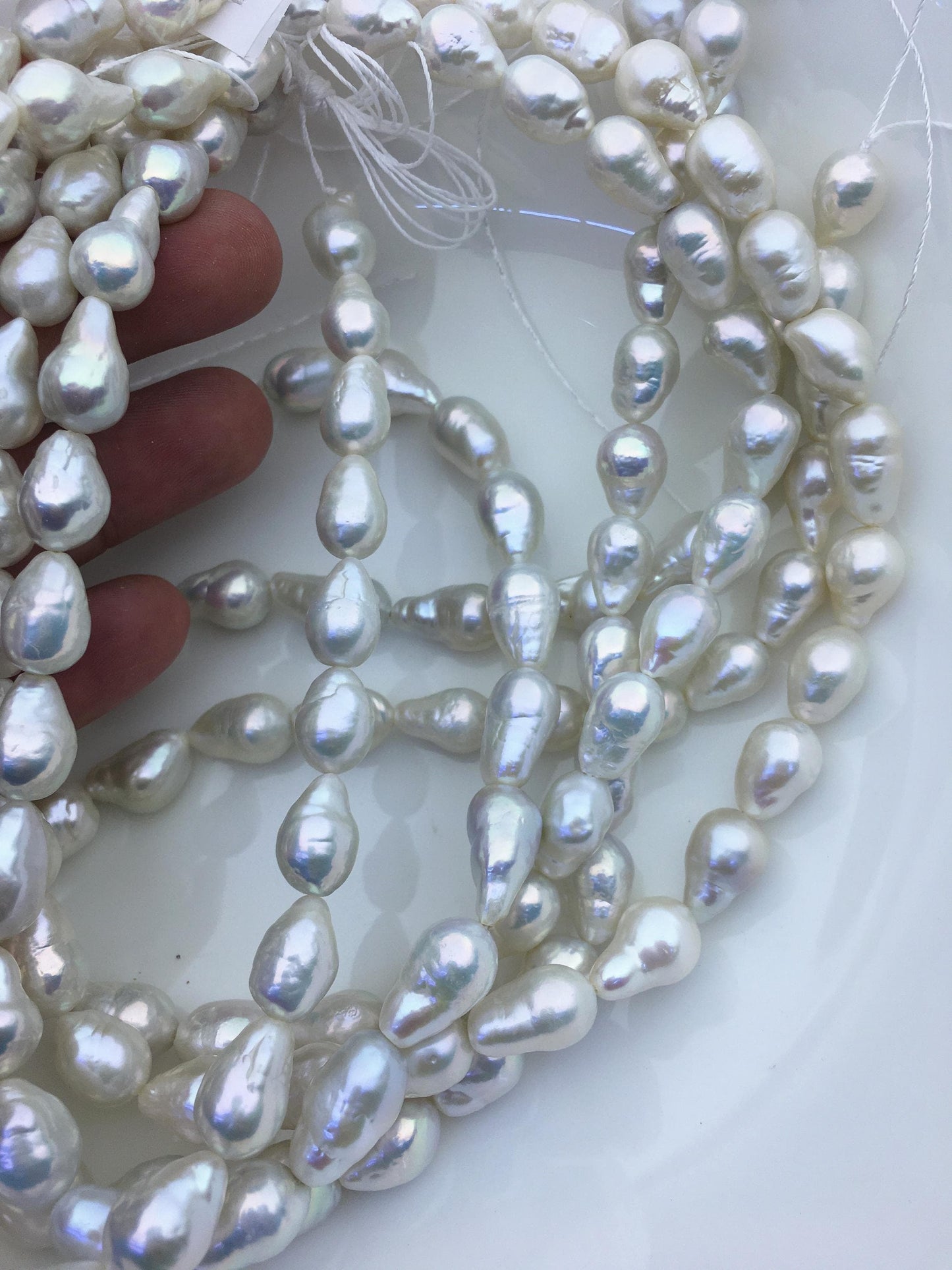 AA+ 9-11mm white long drop Edison Freshwater Pearl,ED12-2A-5-64