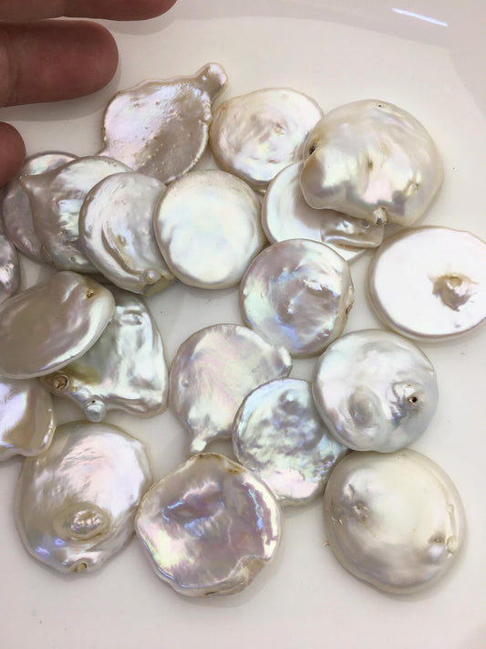 10pcs AA 20-25mm Huge Keshi freshwater pearls,white keshi pearl,no hole,ZS-127-T18