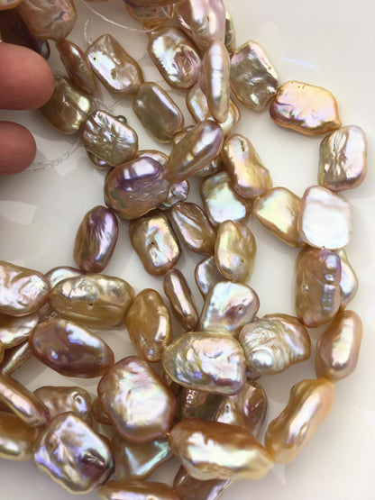 AA+ 15-18mm mix color thick rectangle freshwater pearls,diy bead,flat block pearl bead,ZS-103-32