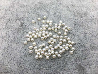 AAAA 2.8-3mm white round seed freshwater pearls,no hole,tiny pearl supply,good quality,through hole,RP2-4A-4
