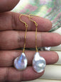 AAA White Keshi pearl Tassels dangle earrings,S925 Sterling Sliver pearl earrings,pearl for women,SE3-T3