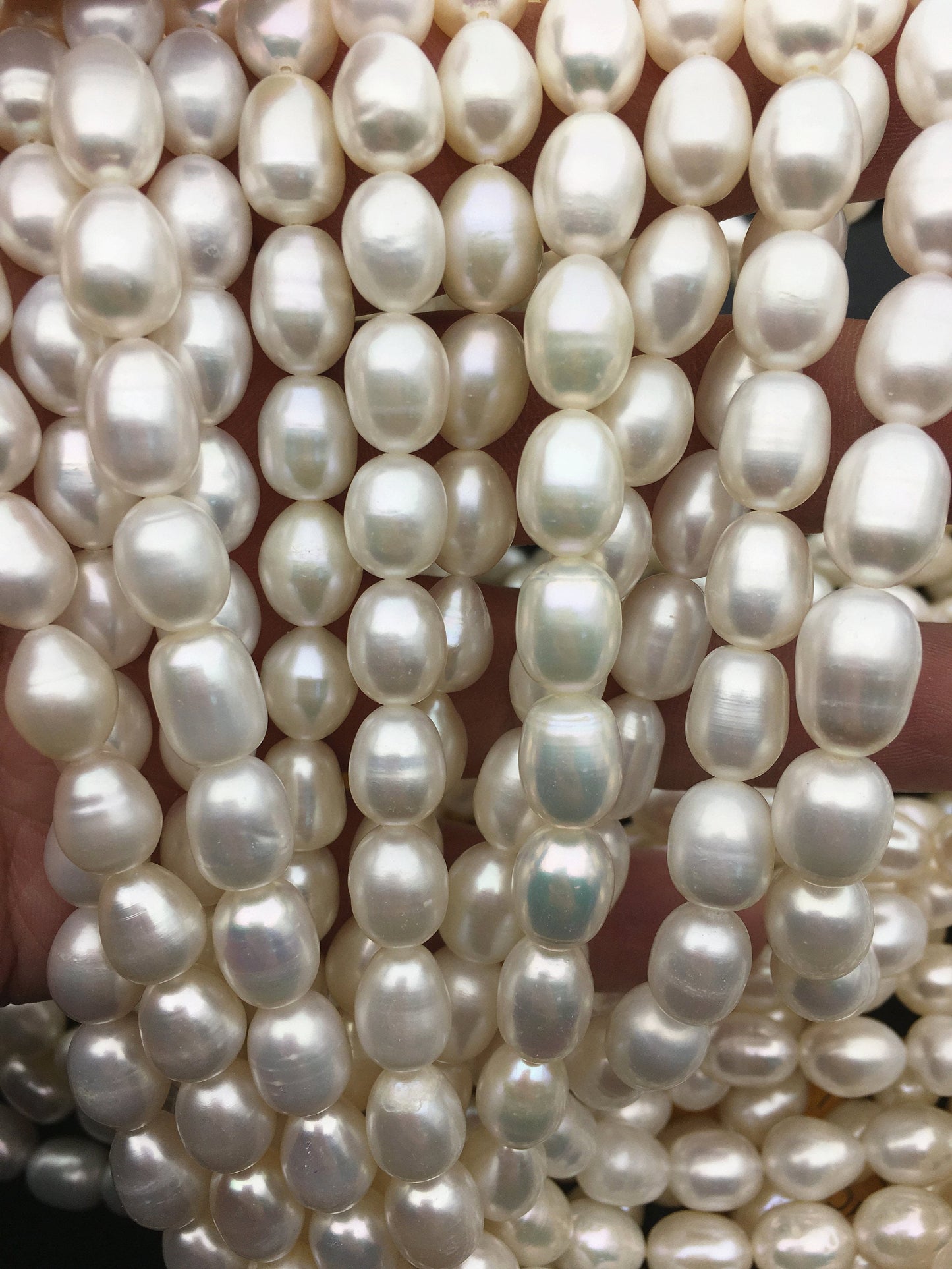 AA 8.4-9.3x8.5-13mm white rice freshwater pearls,diy pearl beads,rice pearl necklace,Christmas pearl necklace,DIY pearl,LR9-2A-1