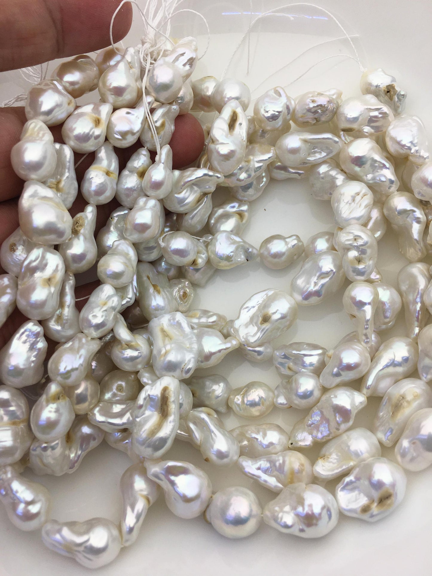 15.5'' A 9-11mm white flame ball pearl,FL15-2A-5-79