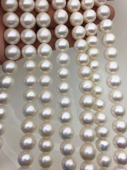 AA+ 11-13mm white round freshwater pearls,loose pearl beads,round pearl string,pearl necklace DIY jewelry material,RP11-2A-4