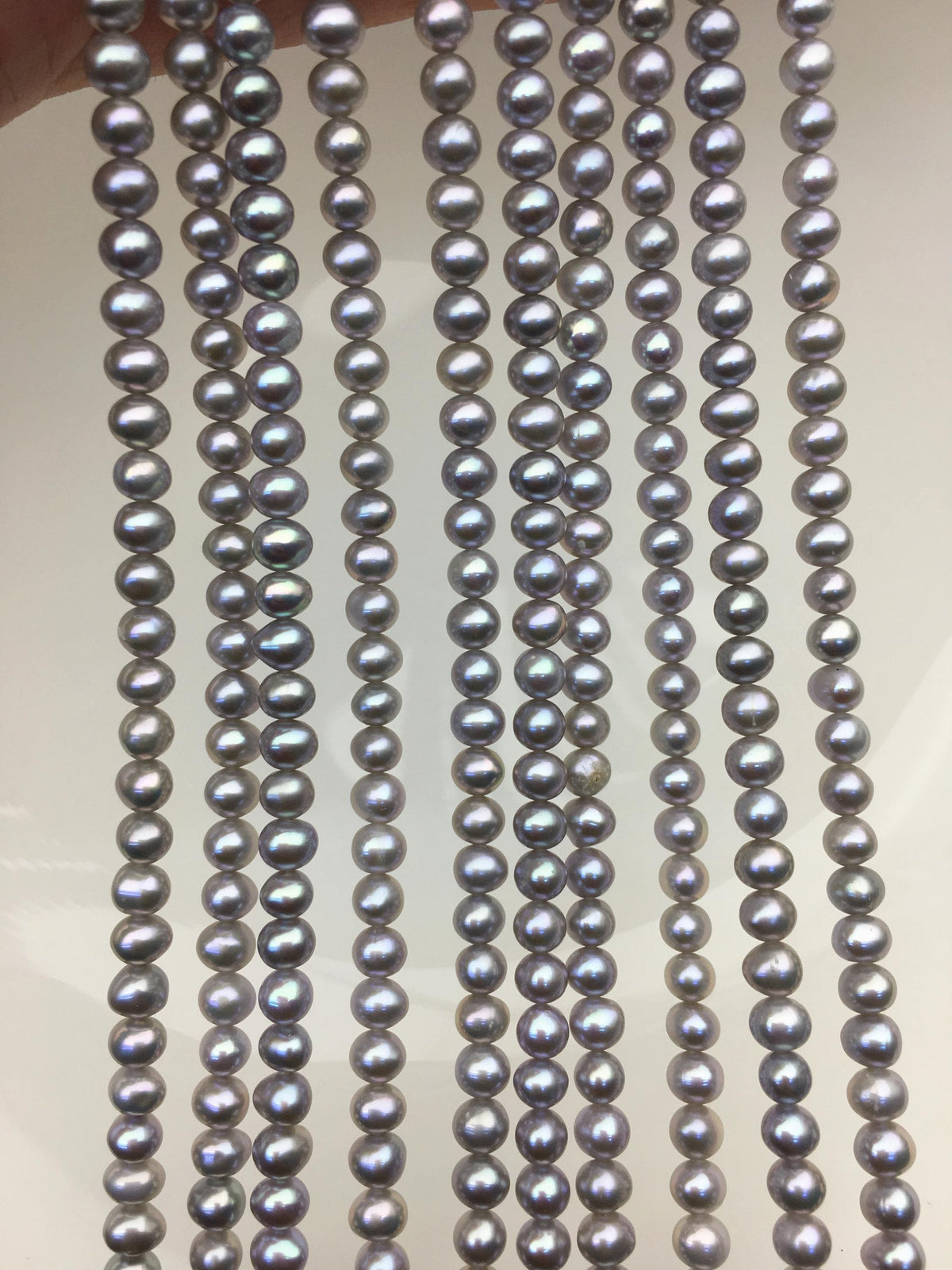 AAA 4-4.5mm gray near round freshwater pearls,4mm seed pearl,RP4-T6