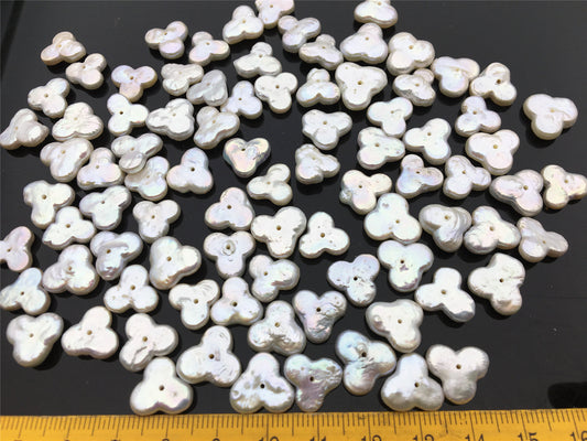 5pcs AA 11-13mm Triangle Flower White Pearl,Freshwater pearl Butterfly, for your design,Cultured Pearls Maggie Designs,ZS-17-10