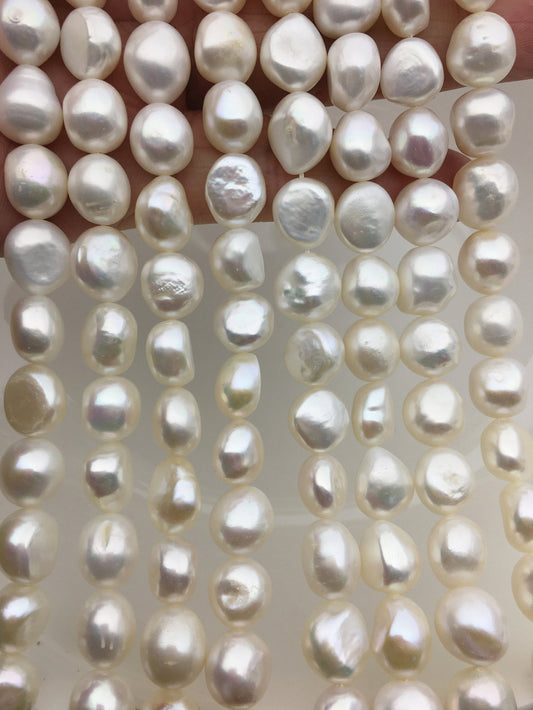 AAA 10.4-11.4mm White nugget freshwater pearls,baroque pearl strand freshwater pearls,pearl strand,LM11-3A-8