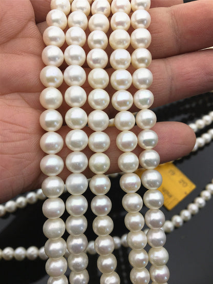 AA+ 7mm white round freshwater pearls,loose pearl beads material,round pearl wholesale china,RP7-2AY-WBa-1
