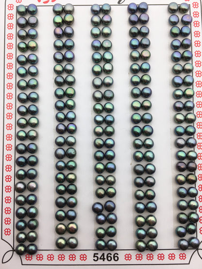10 pairs AAA 3.5-4mm tiny peacock green button round freshwater pearls,pairs for pearl earrings material,BTN3-T2