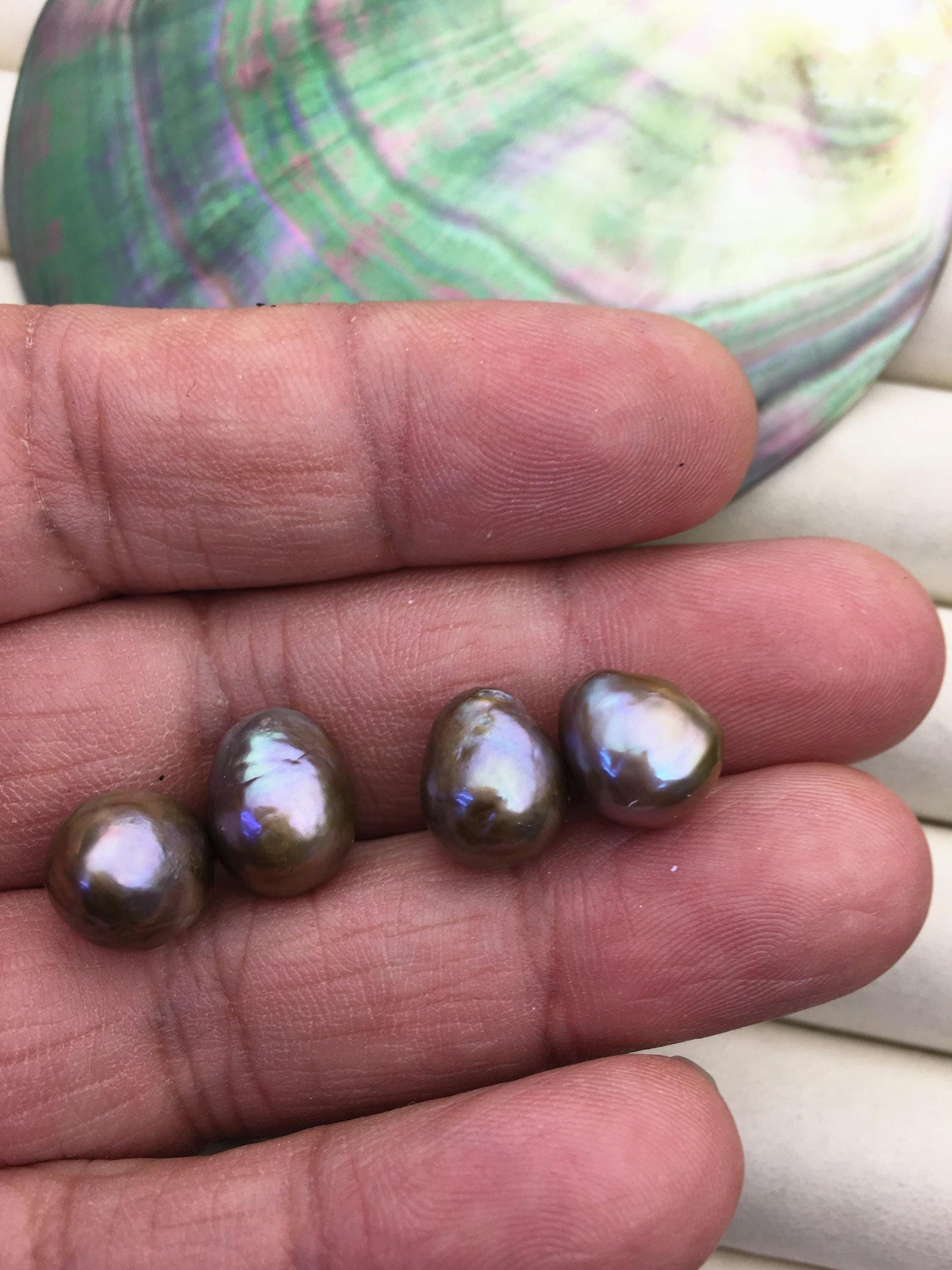 5pairs AAA 10-11mm Gray Bronze baroque drop edison freshwater pearl Pair,no hole,ED11-3A-2-42