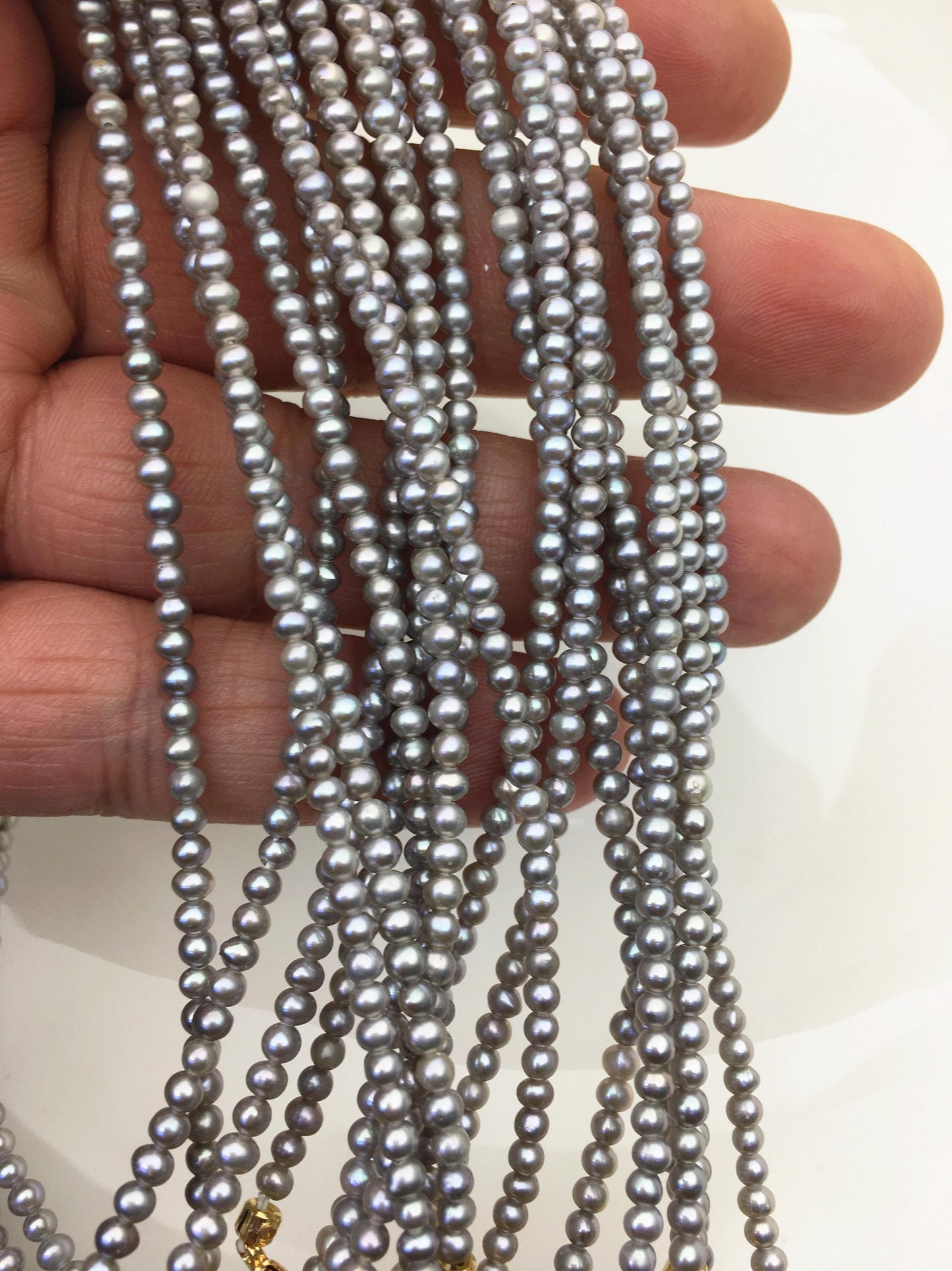 16+2'' AAA 2.5-3mm white tiny small near round pearl Necklace,Wedding Necklace, Love, Mothers Day,Happiness,wholesale,NPN1-T15