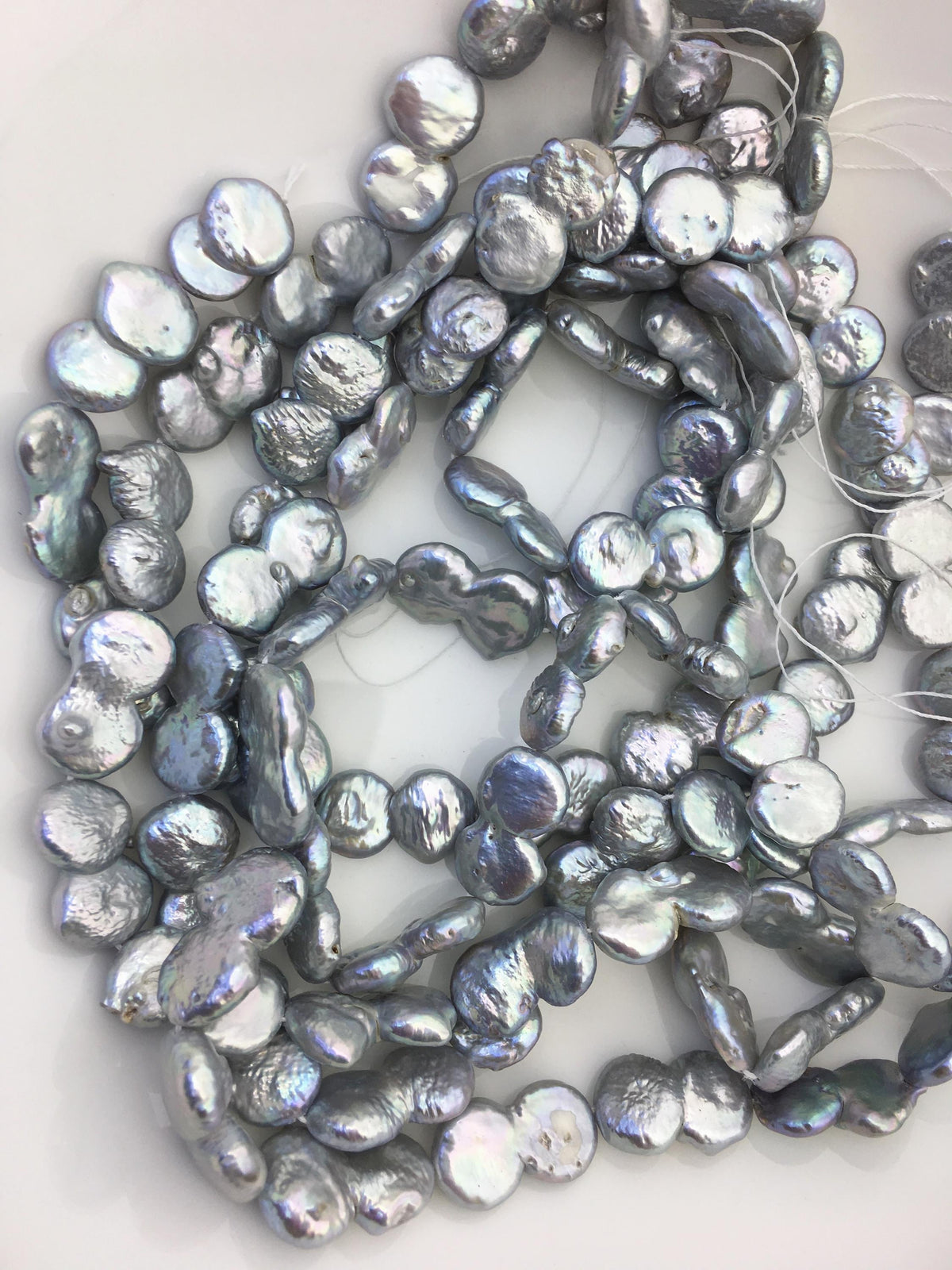 AA 11-13mm Gray Coin freshwater pearls,diy bead,flat round pearl bead,COIN12-T1