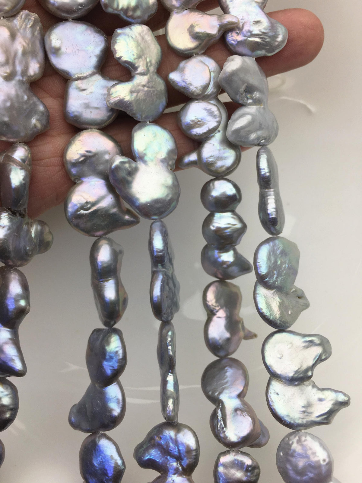 16'' AA+ 12-15mm Gray Big Coin freshwater pearls,diy bead,flat round pearl bead,COIN12-2A-2-7