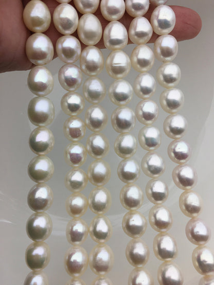 AA+ 9.3-10.2mmx10-11.5mm white oval freshwater pearls,Christmas,Valentine's Day gift,for pearl necklace,Love,Happiness,LR10-2A-8