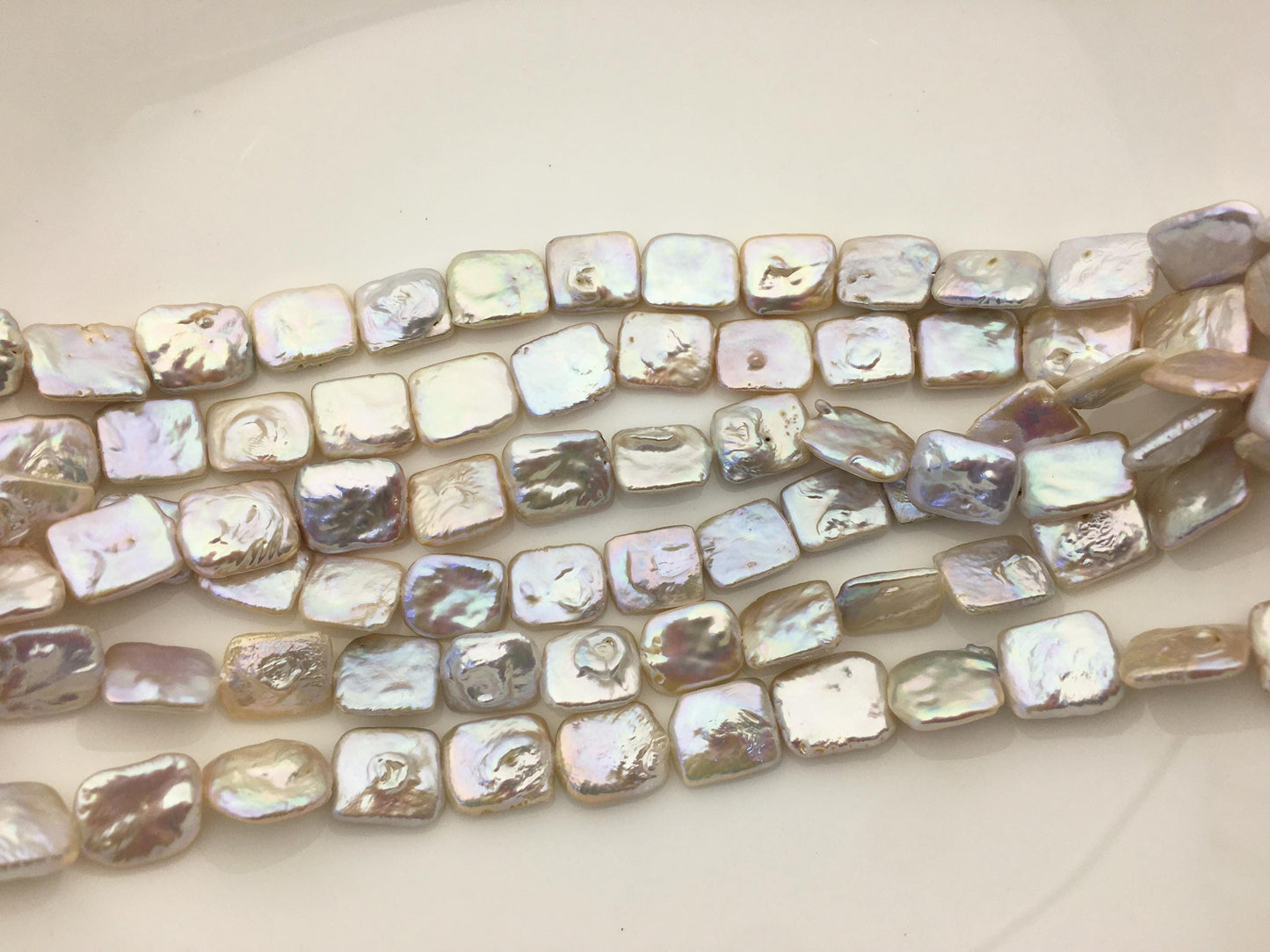 AAA 11-13x15-17mm Natural Color Rectangle Block Freshwater Pearl,ZS-119-34