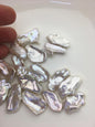 16pcs AAA 13-17mm big white biwa keshi Freshwater Pearls, no hole,ZS-80-1-11