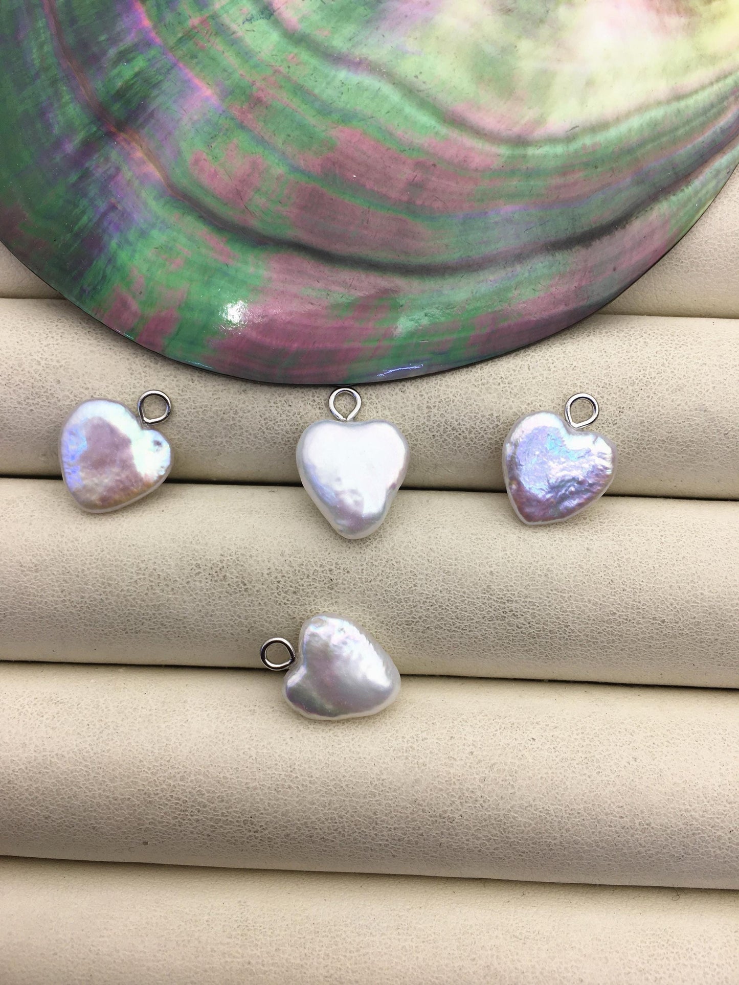5pcs AAA 11-12mm White Heart pearl pendant,NC1-013