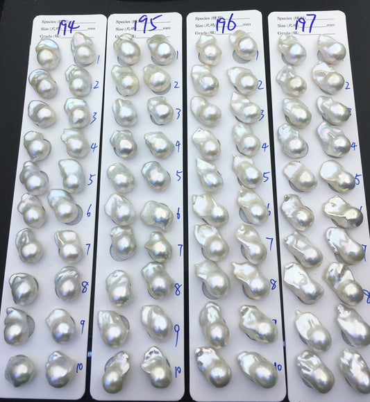 AAA 13-15x18-22mm White Flame ball Pearl Pairs - large Baroque freshwater pearl pairs,top half hole,FL15-3A-8-76