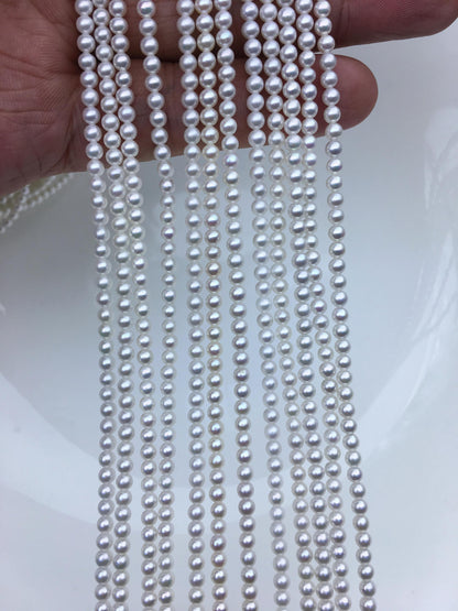 AAA 3-3.5mm white round freshwater pearls,white round pearl,pearl wholesale,RP3-3A-3