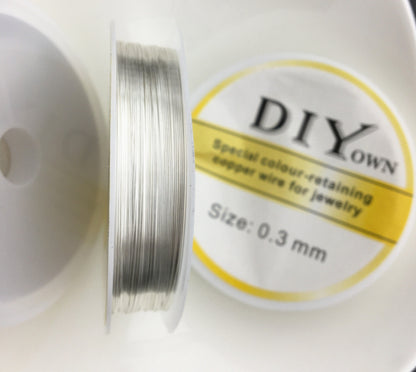 2 rolls 0.3/0.4/0.5/0.6/0.8mm 18k solid gold plated/Silver Color Copper wire Jewelry Wrapping,Jewelry Quality Copper Wire,A-OTH-020