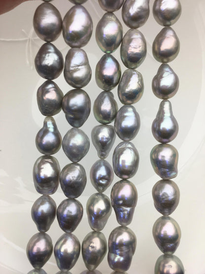AA+ 10-12mm big gray baroque drop Edison Freshwater Pearl,ED12-2A-5-1