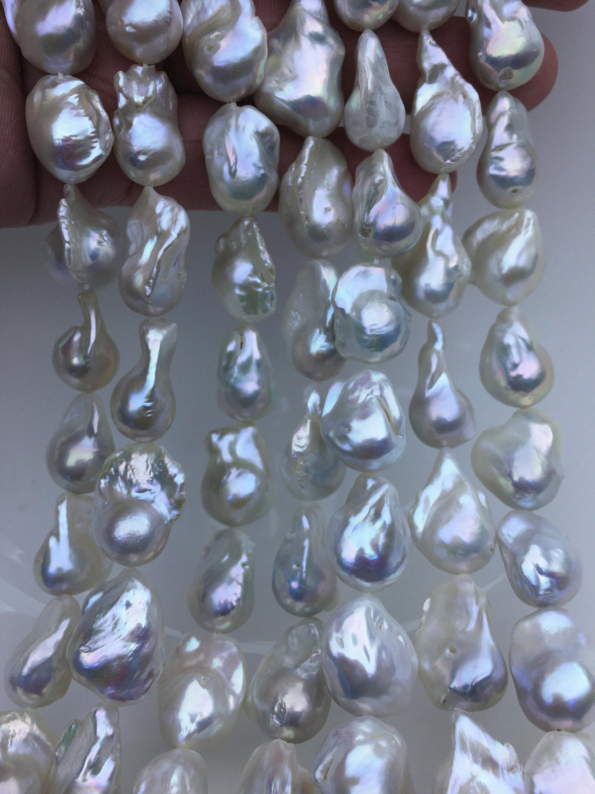 15.5'' AA+ 13-17mm white flame ball pearl,FL15-2A-5-32