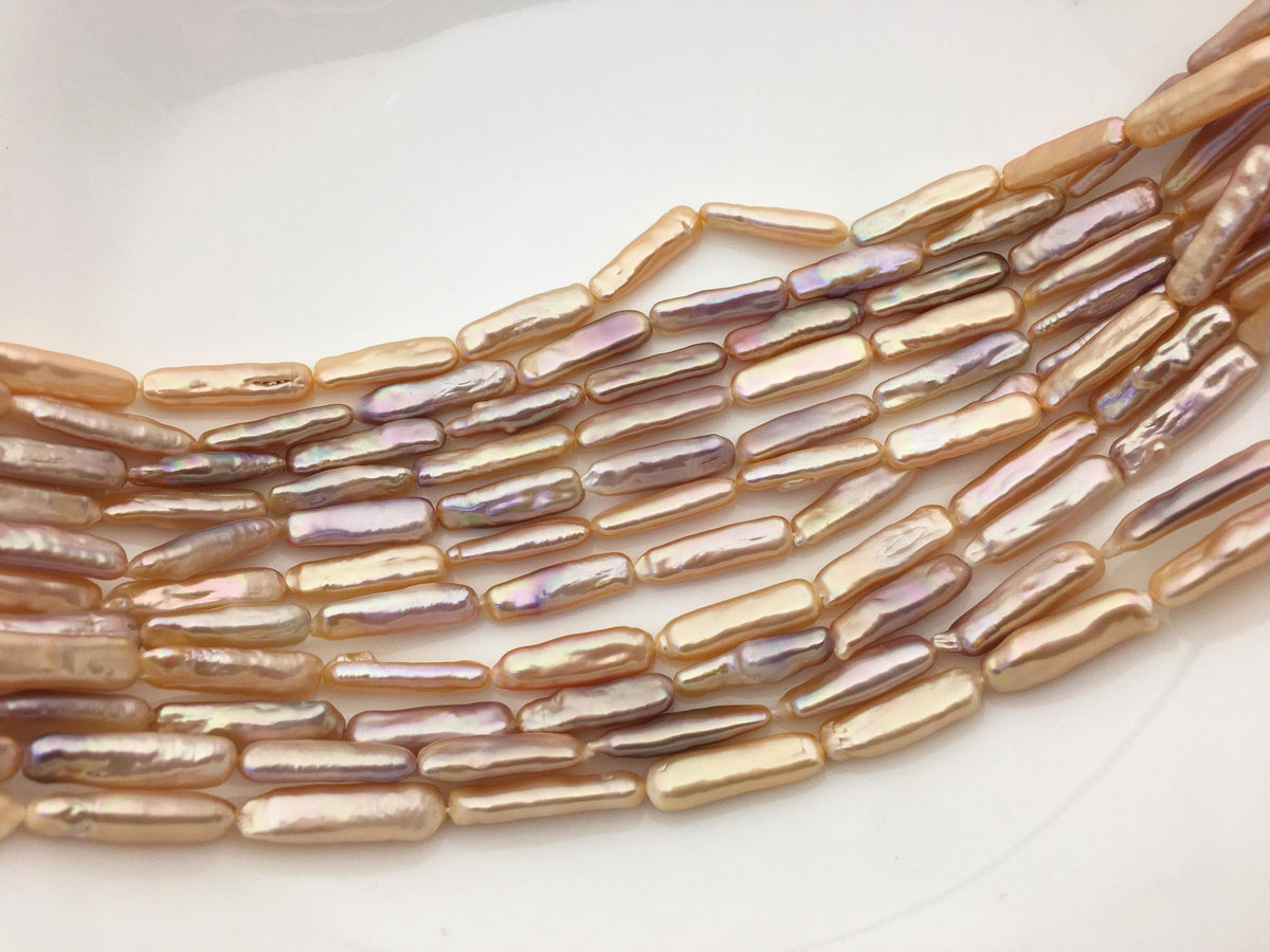 15.5'' AAA 6-7mm Natural Orange thick rectangle pearls,ZS-80-25-3