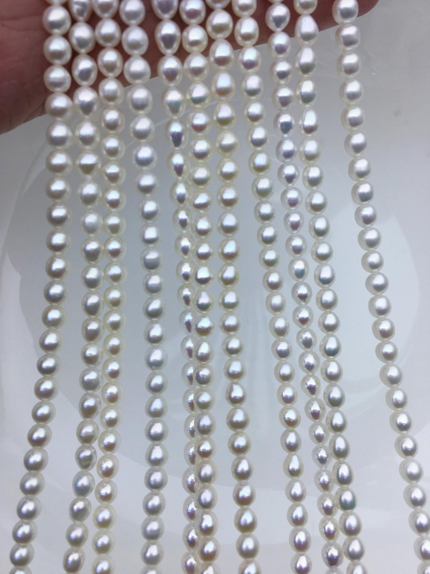 AAA 4-4.5*4-6mm white rice freshwater pearls,LR4-3A-41