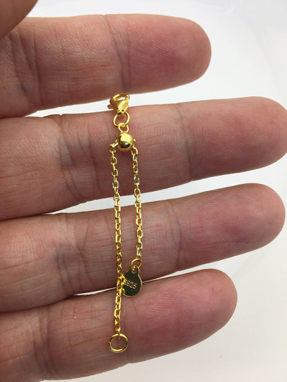 2pcs 2.5 inches 925 sterling silver gold color chain clasp, ASL-CL-010