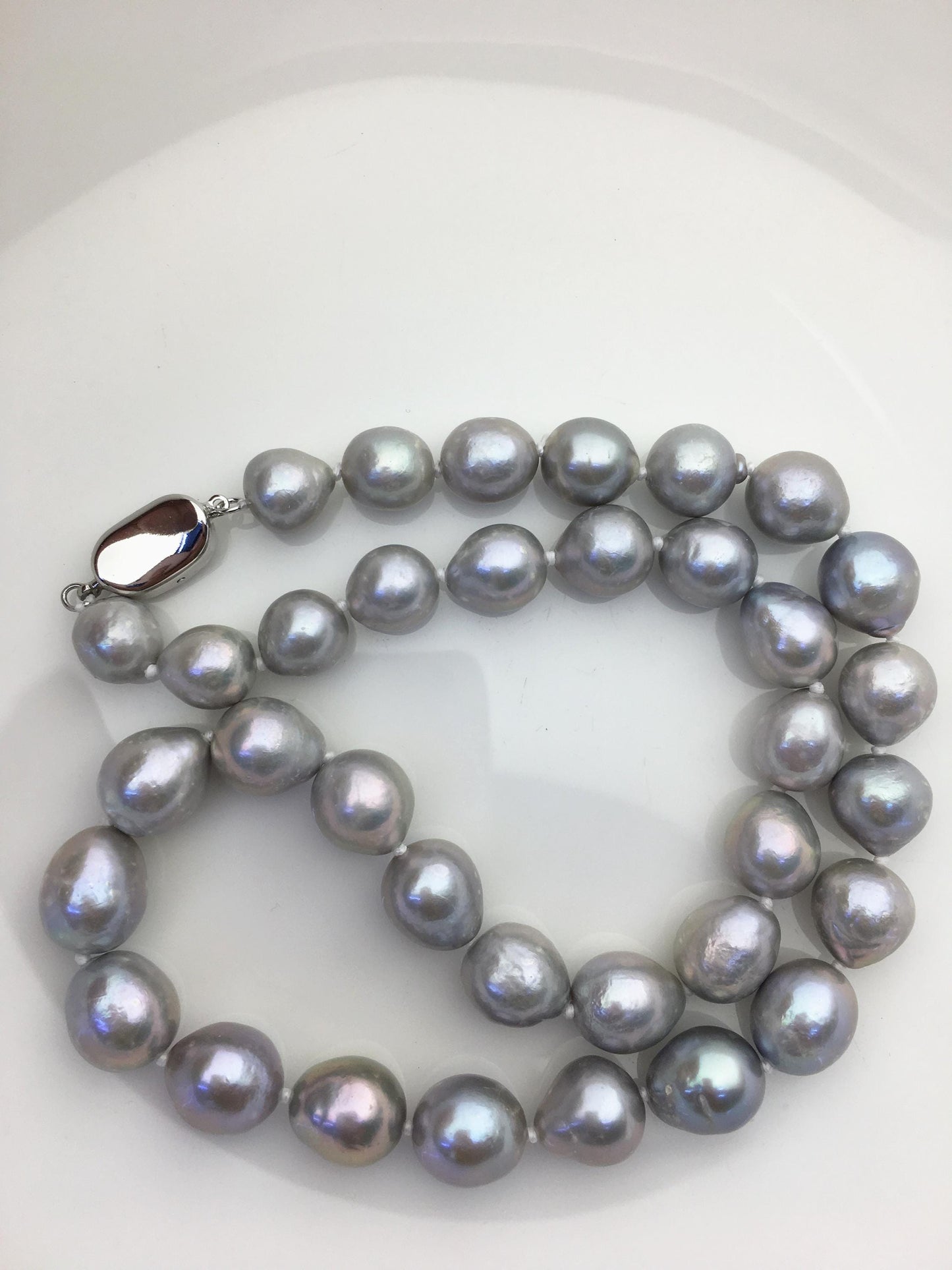 17.5 inches AA 9-11mm Gray Drop Edison Freshwater Pearl necklace,Genuine Fresh Water Pearl,NPN1-T30-16