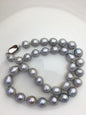 17.5 inches AA 9-11mm Gray Drop Edison Freshwater Pearl necklace,Genuine Fresh Water Pearl,NPN1-T30-16