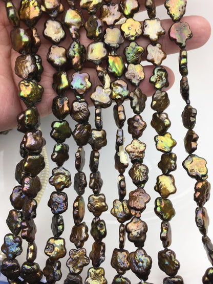A/AA 10-12mm brown plum blossom Freshwater Pearl,ZS-119-14