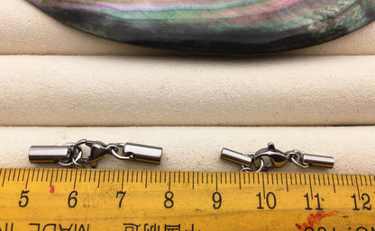 5pcs 2.2mm 3.2mm hole round leather cord bracelet necklace lobster clasp,stainless steel necklace bracelet clasp, AAL-002