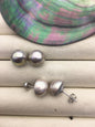 1 pair AAA 12-13mm Gray Mabe Half Ball Freshwater Pearl stud earrings,SE3-022-1