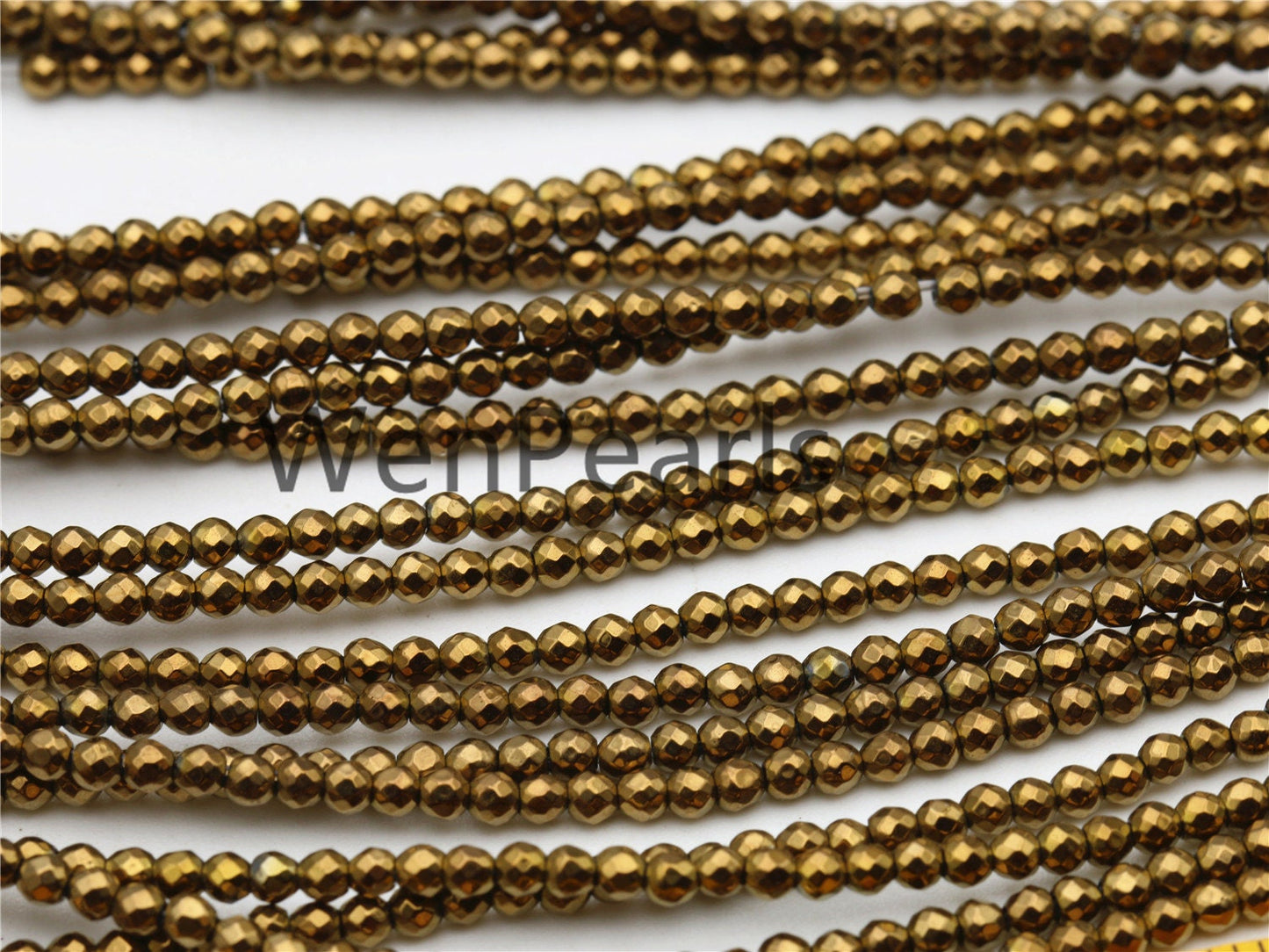 Hematite Brown,2mm Faceted Round,AAA,180 beads,15.5 inches,G50-R2-007