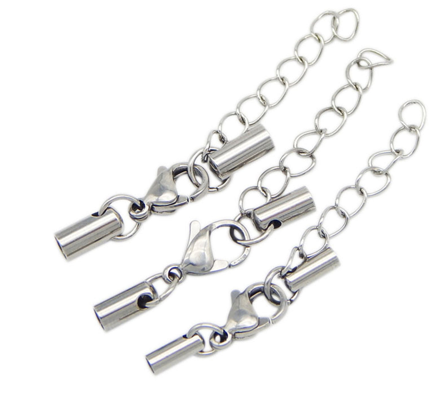 5pcs 2.2mm 3.2mm hole round leather cord bracelet necklace lobster clasp,stainless steel necklace bracelet clasp, AAL-002