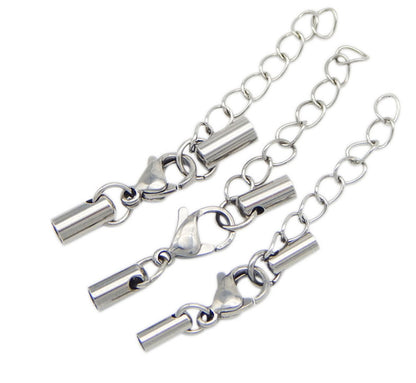 5pcs 2.2mm 3.2mm hole round leather cord bracelet necklace lobster clasp,stainless steel necklace bracelet clasp, AAL-002