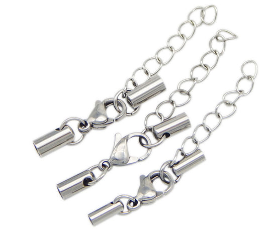 5pcs 2.2mm 3.2mm hole round leather cord bracelet necklace lobster clasp,stainless steel necklace bracelet clasp, AAL-002