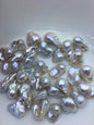 10pcs AAA 15-18mm Big White Flame ball Pearl - 1.0mm side hole,FL15-T4-5