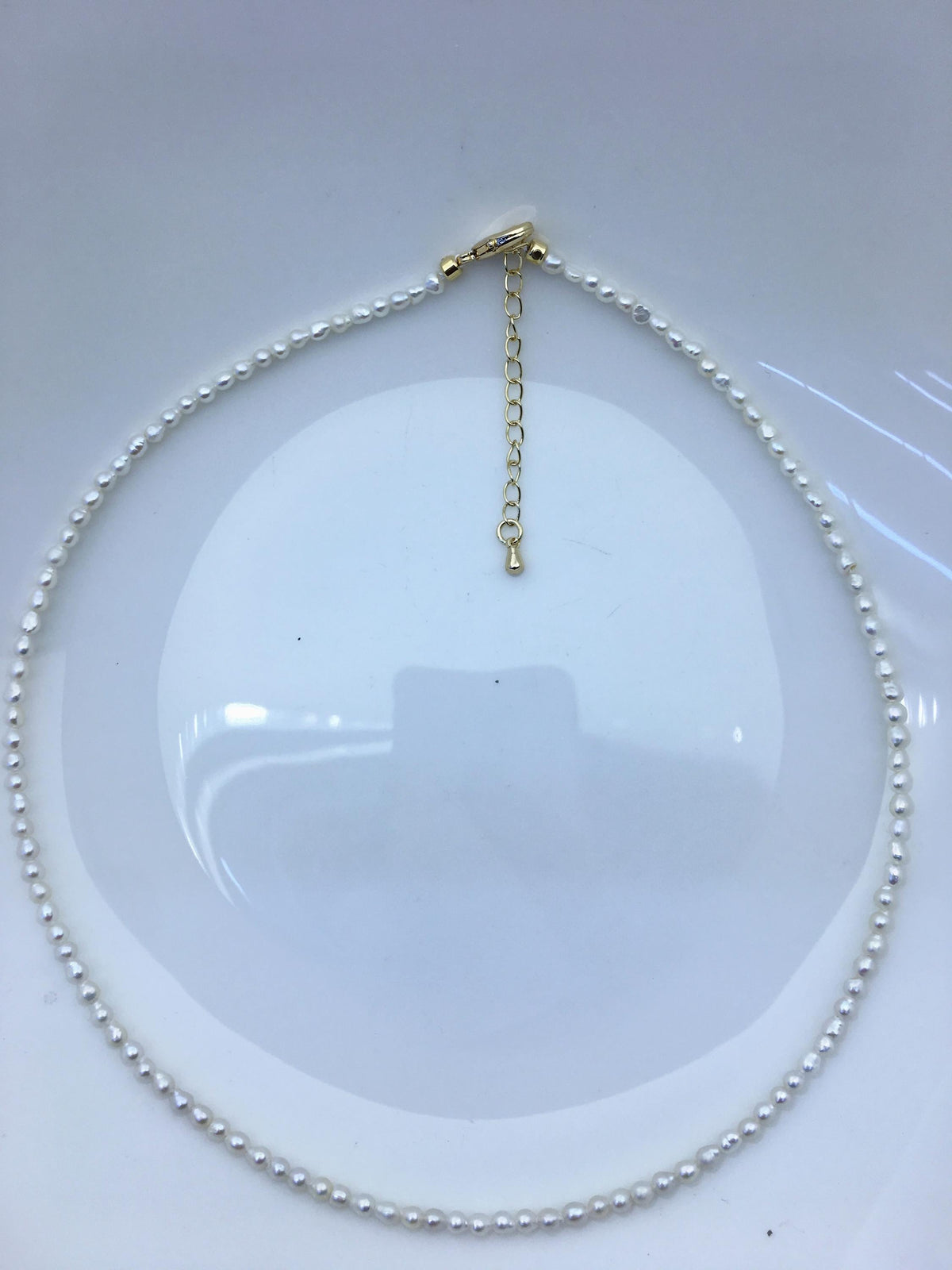 16+2'' AA+ 2.5-3mm white tiny small rice pearl Necklace,Wedding Necklace, Love, Mothers Day,Happiness,wholesale,NPN1-016