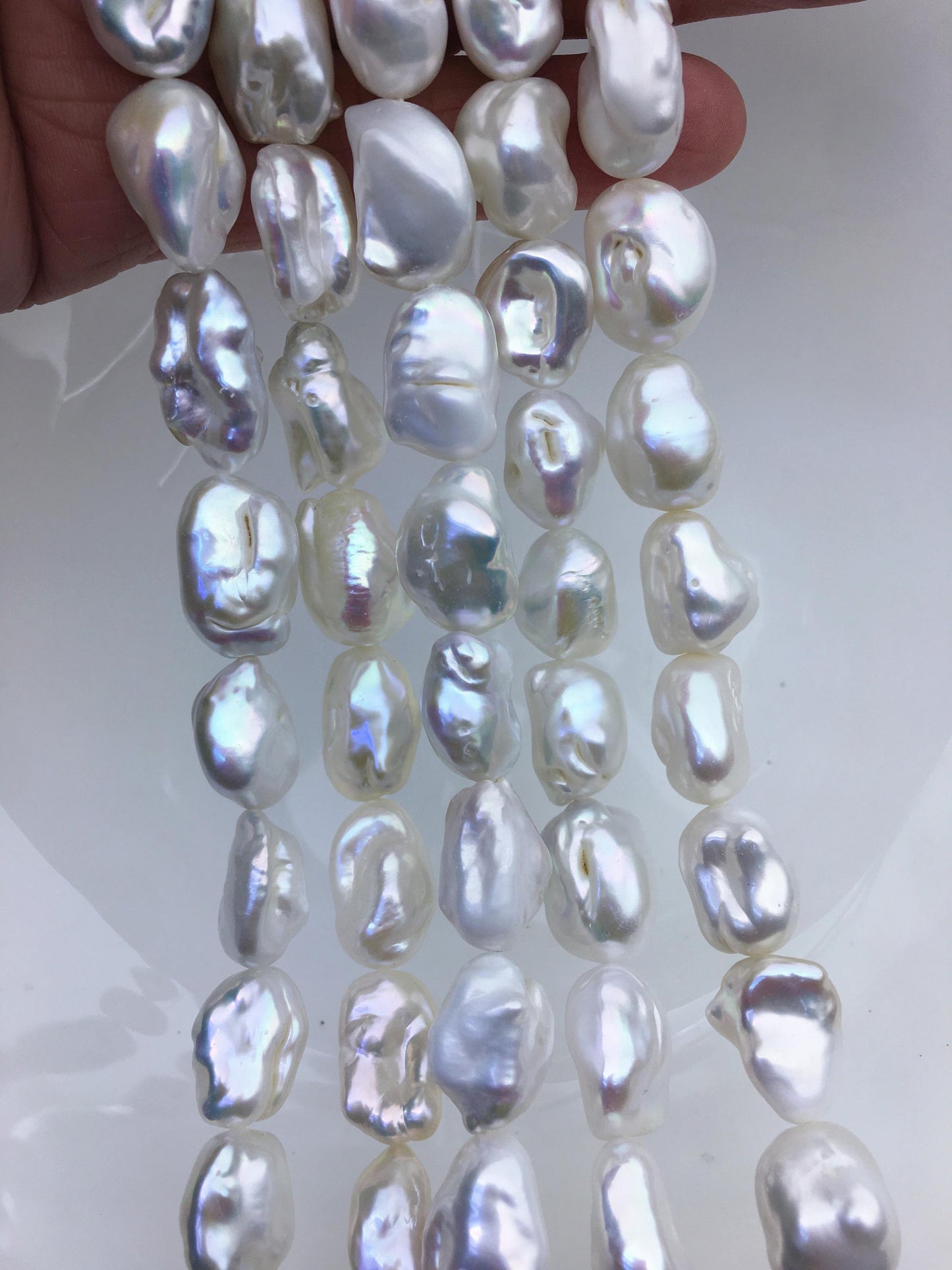 AA 11-13mm white Thick long keshi Freshwater Pearl,ZS-200-75