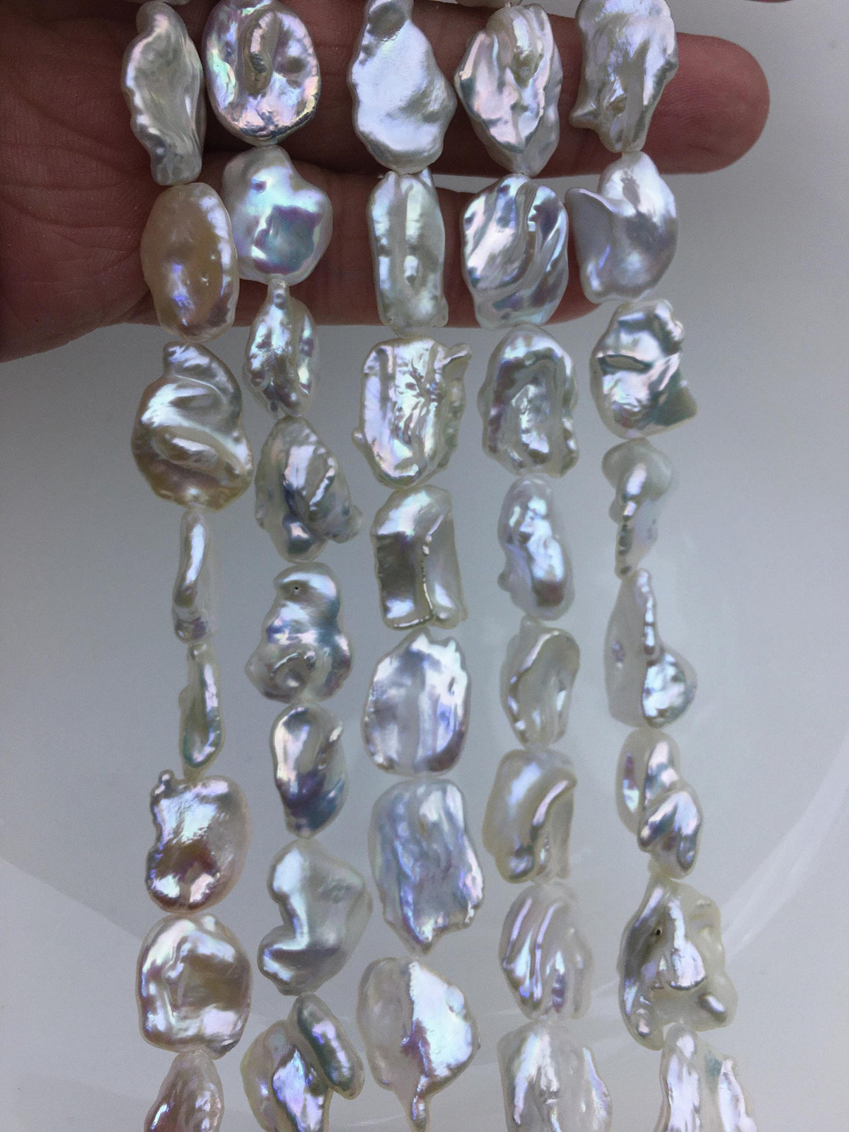AA+ 11-13mm white long keshi Pearl Necklace,brown Pearl necklace,Genuine Fresh Water Pearl,Wedding Necklace,ZS-200-101